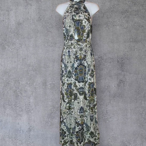 Lord  Taylor Blue and Black Paisley Maxi Dress - Picture 1 of 4